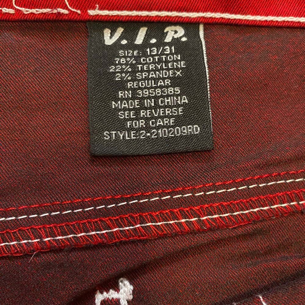 VIP Red Denim Overalls with Modern Design - Picture 3 of 3